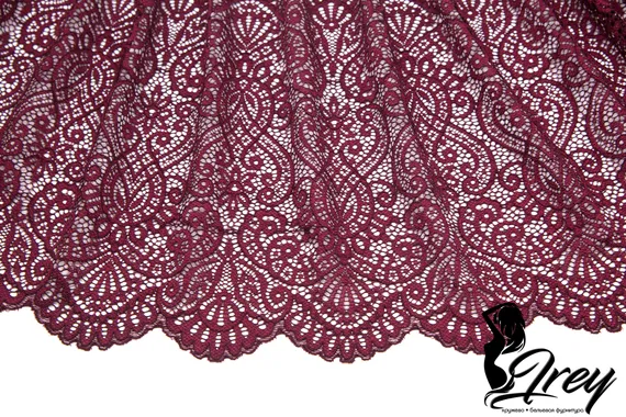 03-251 ОПТ Кружево эластичное 22 см, бордо