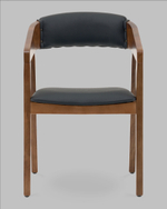 Стул Вудкерри S каркас дерево цвет темный орех экокожа черный