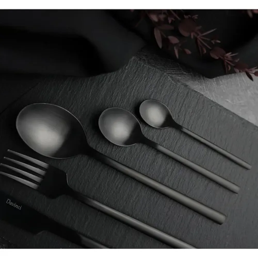 Вилка столовая 19 см матовая черный цвет Black Sapporo PVD P.L. - Davinci [12]