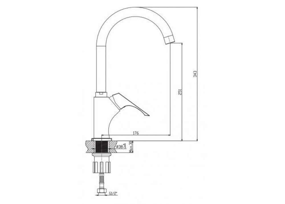 СМЕСИТЕЛЬ Д КУХНИ КЛЕВЕР NEBO NB 519 R-ИЗЛИВ