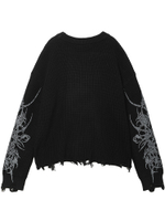 Женский Свитер (Round-neck) Skyra Black Washed Sigil Cross Graphic