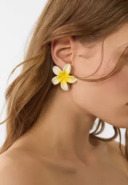 STRADIVARIUS Серьги в виде цветка, светло-желтый