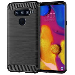 Чехол для LG V40 ThinQ цвет Black (черный), серия Carbon от Caseport