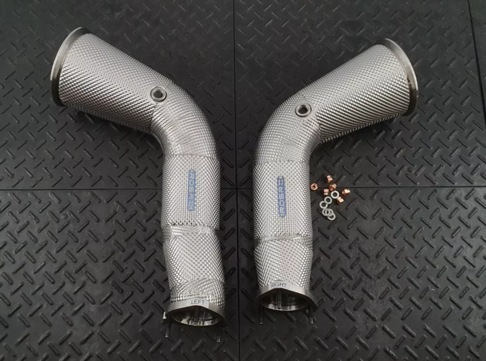 RedStar Exhaust Приемные трубы (Downpipes) без катализаторов с термозащитой Audi RS6 (C8) / RS7 (C8) RS.C8RS6.DP