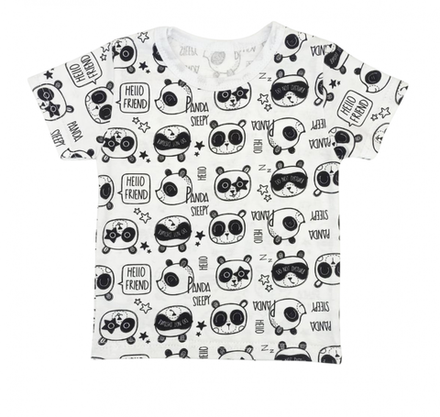 Футболка 411/165 панды на белом