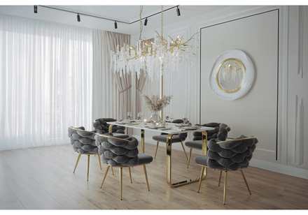 Керамический стол Woodville Селена 4 180х90х77 белый мрамор, золото