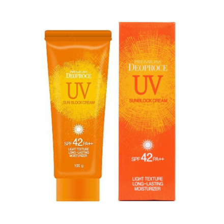 DEOPROCE Солнцезащитный крем для кожи лица и тела SPF 42+ PA++ Premium UV Sun Block Cream SPF 42+ PA++ 100 gr