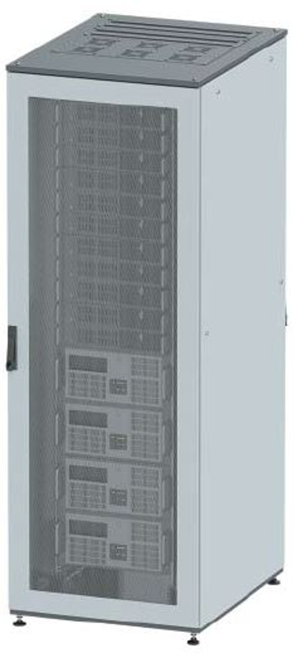 Напольный 19" IT-корпус ДКС серии CQE 38U 600х1800х600, двери перфорированная+перфорированная, панели для крыши, кабельный ввод,RAL7011/7035