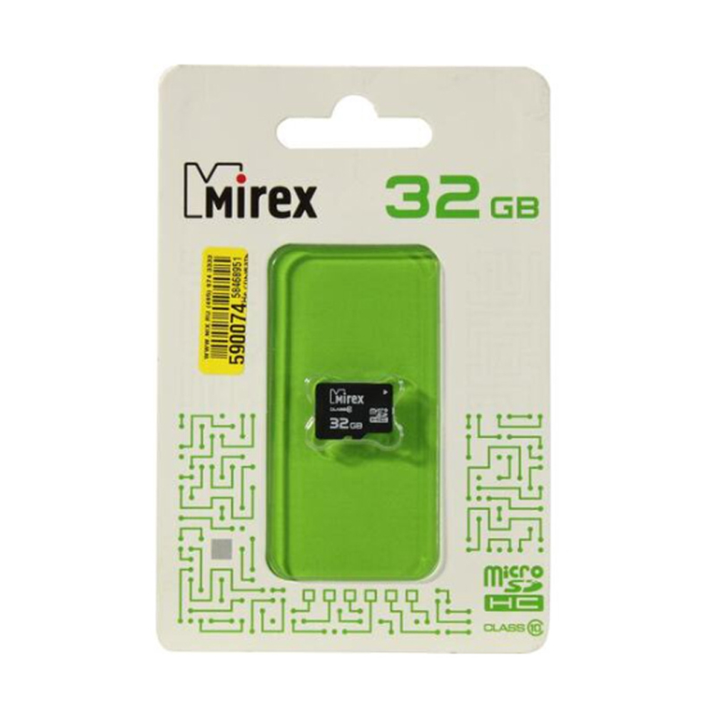 Карта памяти Mirex MicroSDHC 32Gb class 4, 13612-MCR0SD32, без адаптера