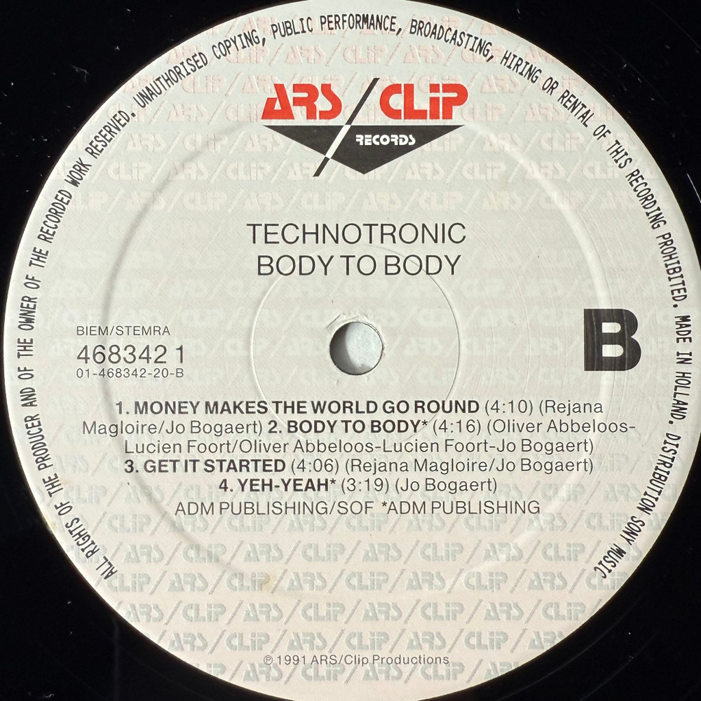 Technotronic – Body To Body (Голландия 1991г.)