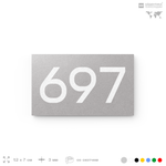 Номер на дверь 697, табличка на дверь для офиса, квартиры, кабинета, аудитории, склада, серая 120х70 мм, Айдентика Технолоджи