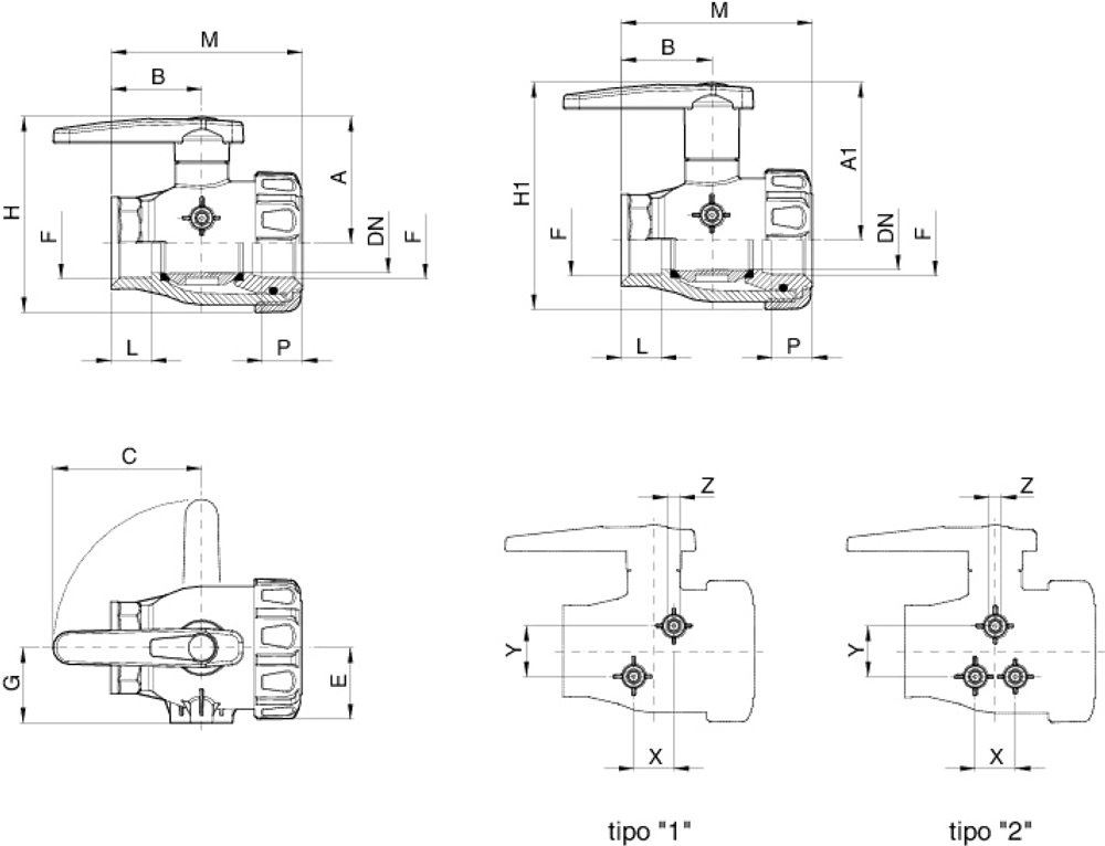 Кран шаровый двухходовой 2’ STERH - арт.552021