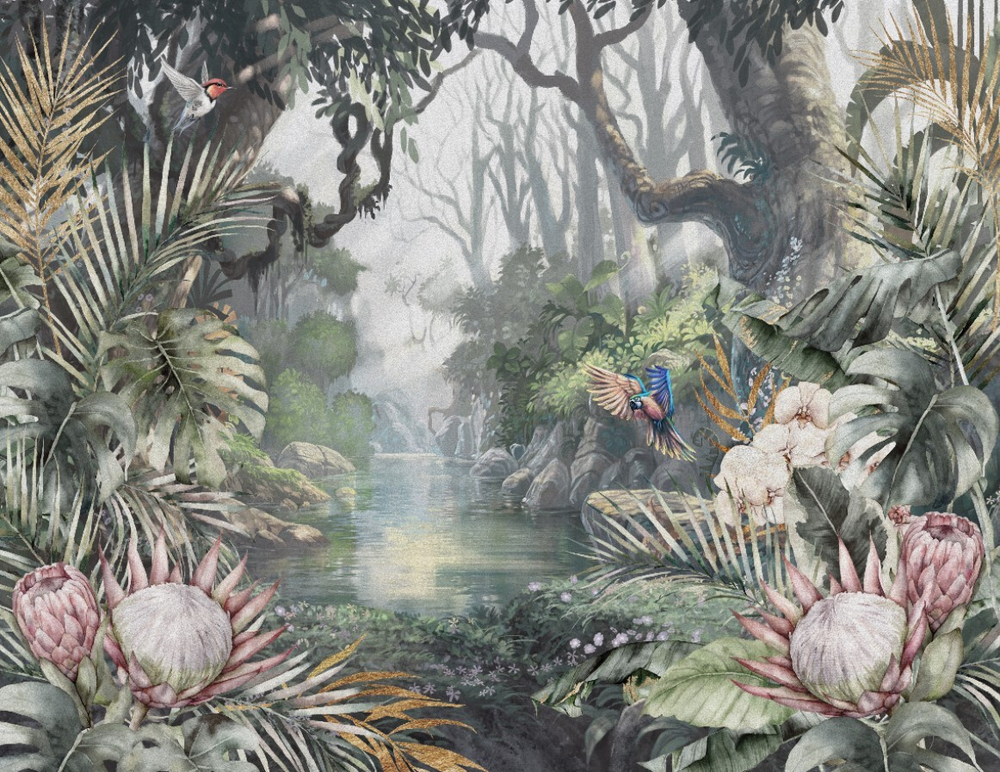 Джунгли Амазонки с попугаем