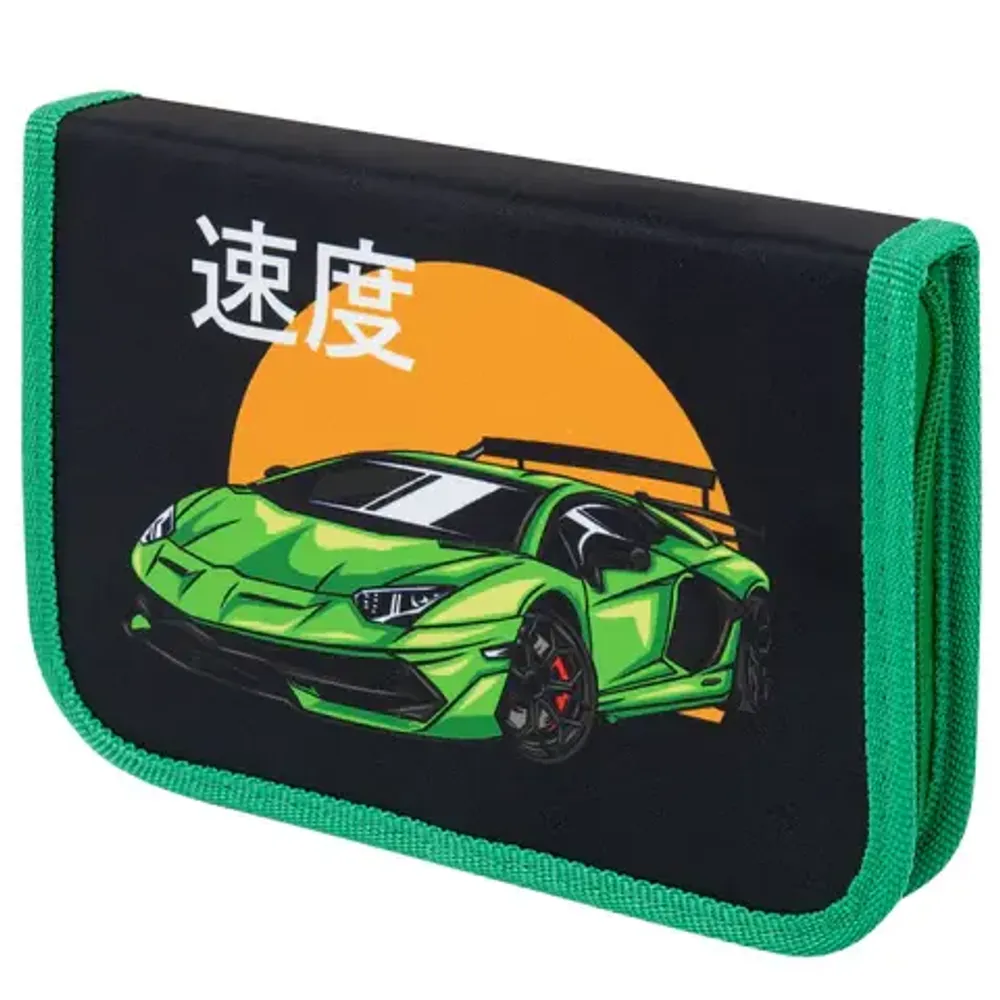 Пенал 1 отделение 190*130 Пифагор Dive into drive, откидная планка, ткань