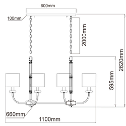 Люстра подвесная CHIARO Палермо, 8 ламп Е14, 480 Вт, до 24 кв м