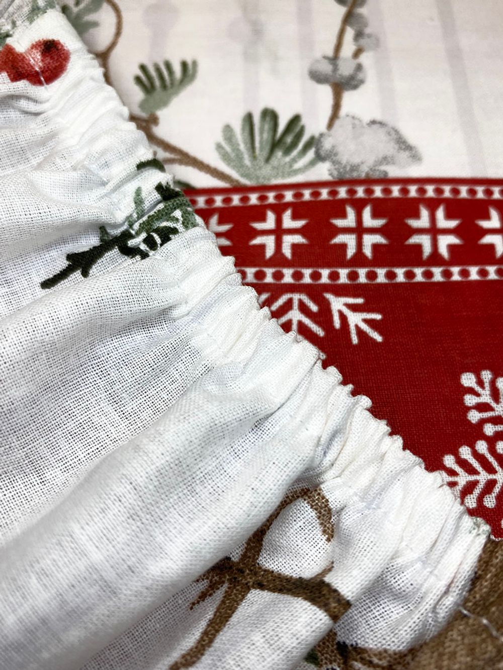 Постельное белье перкаль Сказка "Сочельник (кр)" 2-спальное Наволочка 50х70 см 2 шт Простынь на резинке 160x200 см Пододеяльник 175x215 см