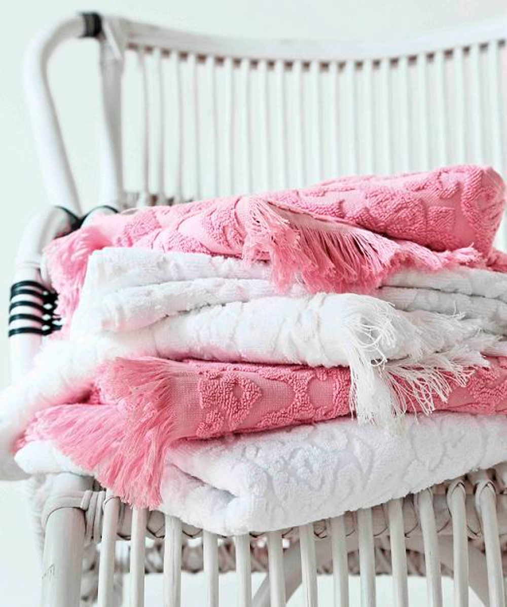 Полотенце 55х110 Blanc des Vosges Princess розовое Франция