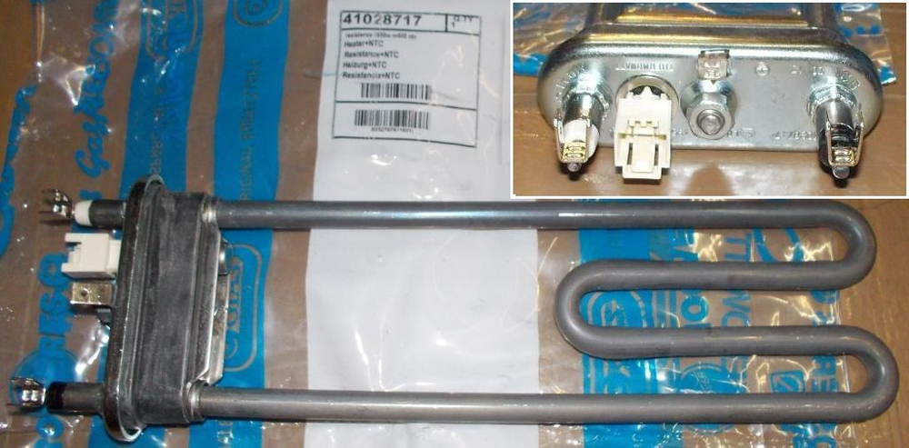 ТЭН 1950W с отверстием под датчик CANDY и др. 41028717, HTR005CY, HTR015AD, 385147, 3406118