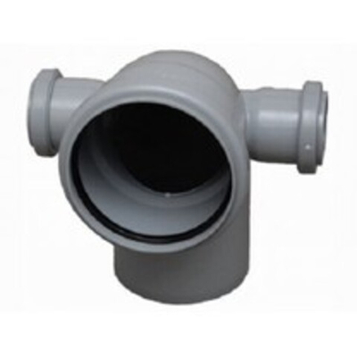 ПВХ Отвод  Ф110х90* с выходом 50 левый-правый  (25/1шт)