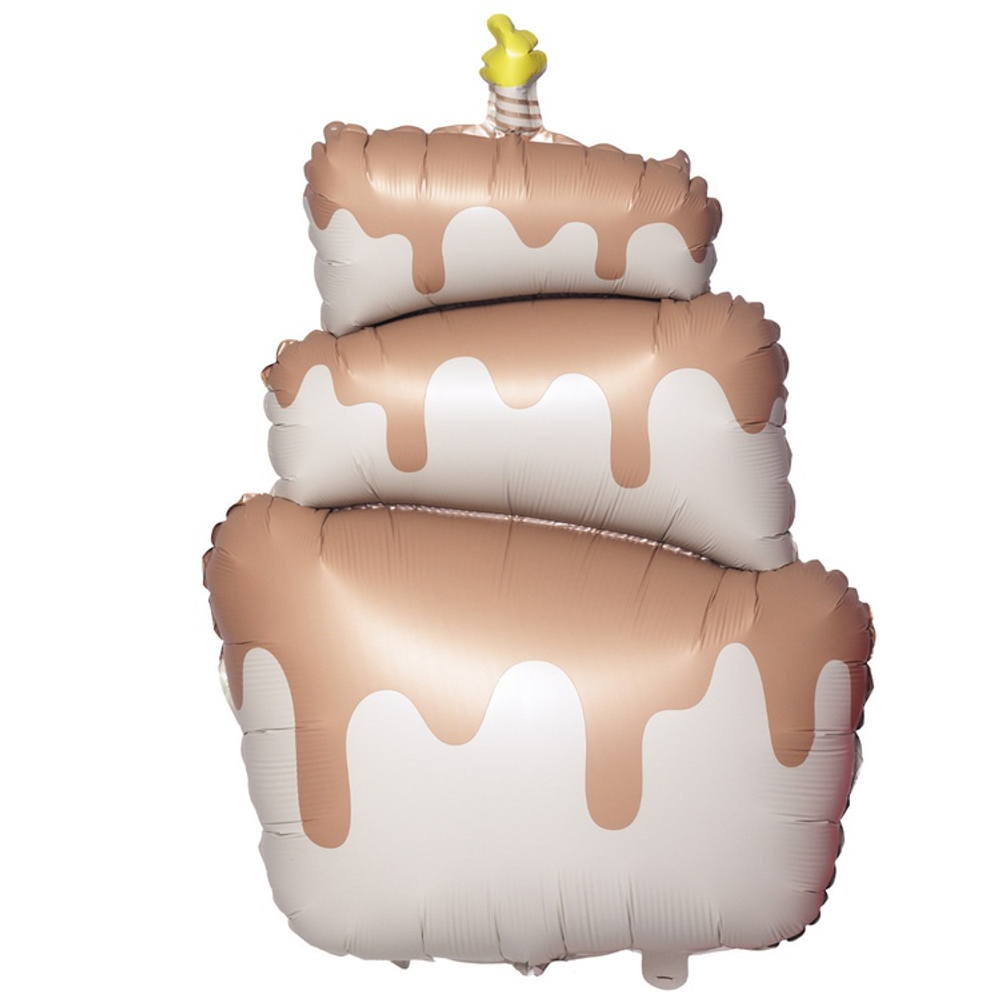 Шар Фольгированный Торт бежевый сатин (Бежевый)
