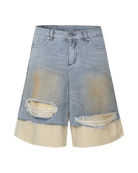 Джинсовые шорты HARSHandCRUEL Deconstructed Distressed Denim Jorts