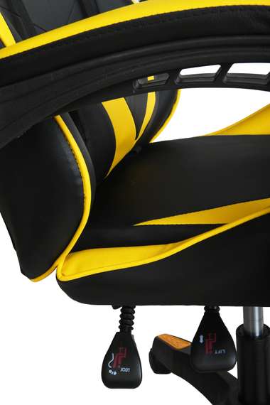 Кресло игровое Gramber Е08 Экокожа черная/Экокожа желтая