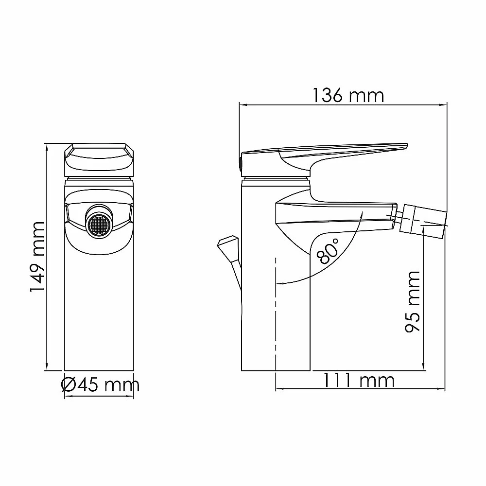Инсталляция для биде со смесителем WasserKraft Naab 86BDT.050.WH.SQ5506 белая панель/смеситель золото матовое