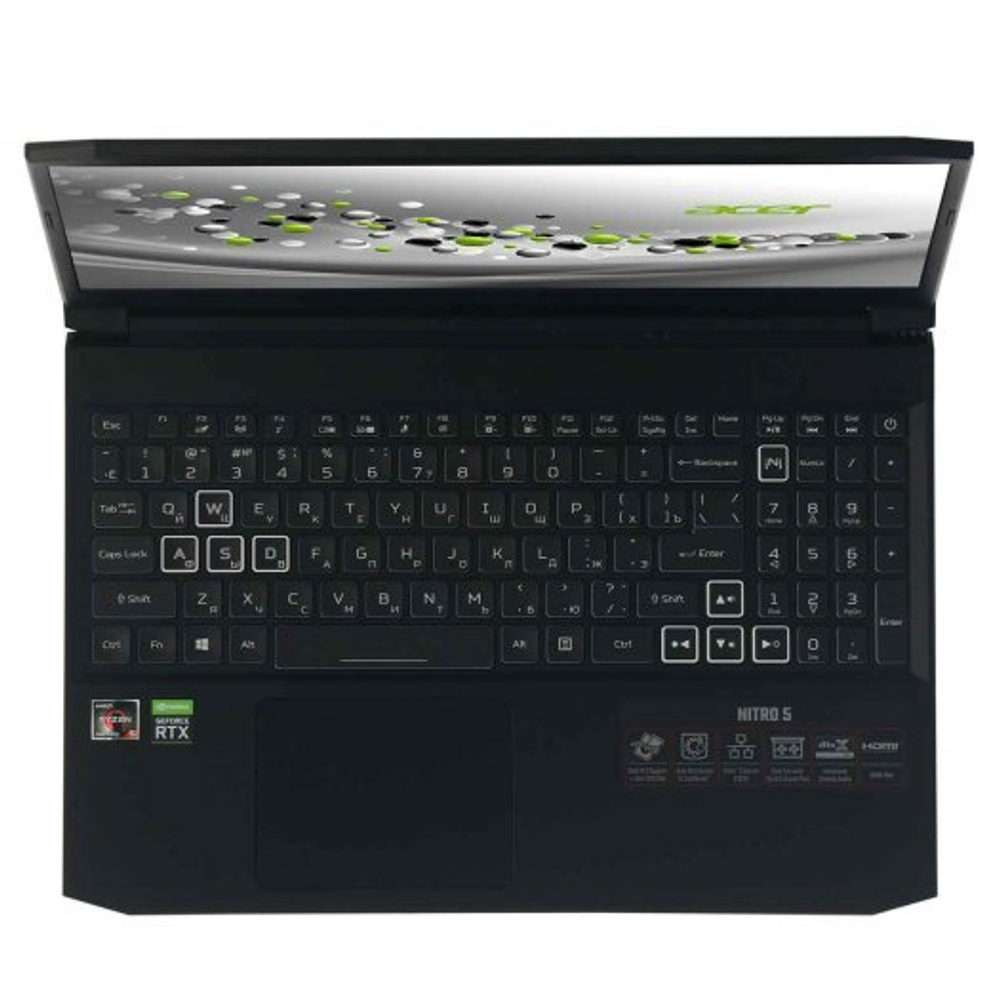 Ноутбук Acer Nitro 5 AN515-45-R2HE (NH.QBCER.005) AMD Ryzen 5 5600H/16Gb/512Gb SSD/15.6'' FHD IPS/NVIDIA GeForce RTX 3060 6Gb GDDR6/Dos Black