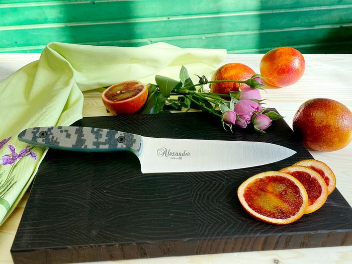 Кухонный нож Alexander M PRO N690 Camo G10