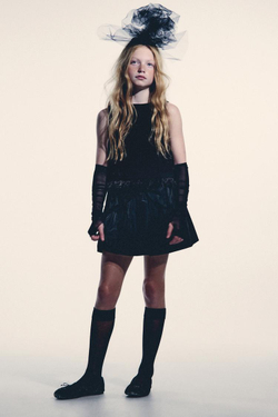 ZARA ТОП СО СЪЕМНЫМИ ПЕРЬЯМИ, ЧЕРНЫЙ