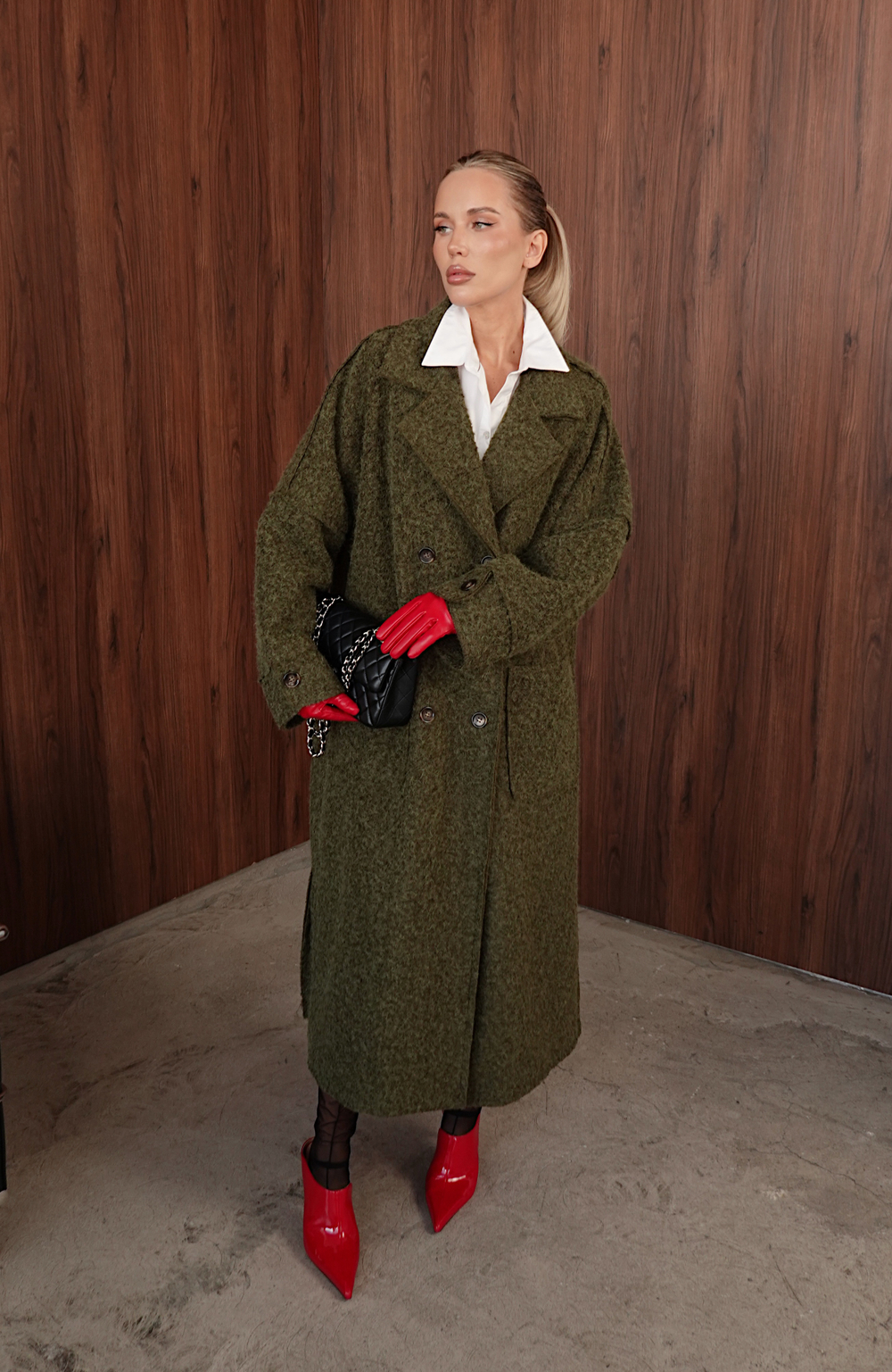 Пальто оверсайз из буклированной шерсти