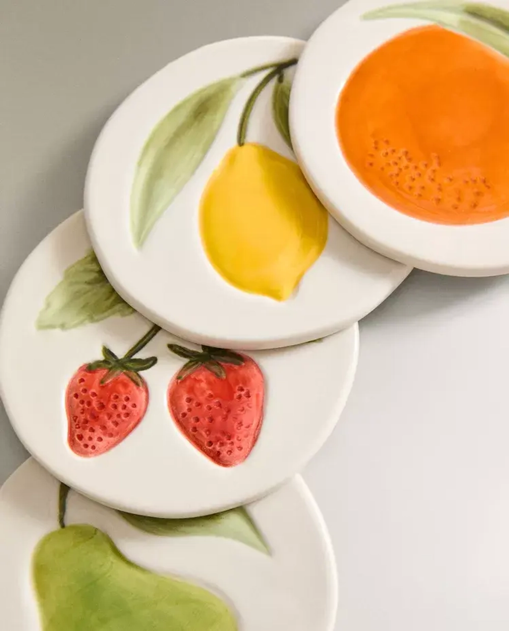 ZARA HOME КЕРАМИЧЕСКАЯ ПОДСТАВКА (НАБОР ИЗ 4 ШТ.), ЖЕЛТЫЙ