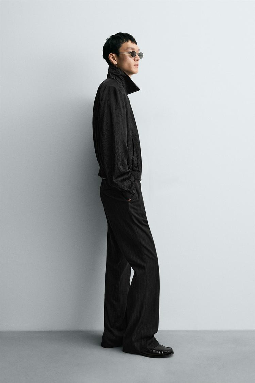 ZARA БОМБЕР С ПОГОНАМИ, ЧЕРНЫЙ