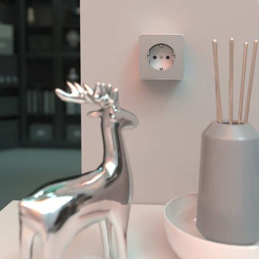 Розетка с заземлением Gallant (серебряный)