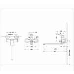 F6121179CP-01L BRAVAT REAL Смеситель для ванны с длинным изливом (к/к 4)