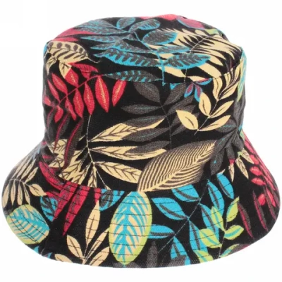 Панама «Summer-Листья» цвет черный, р58