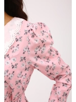 Летнее платье с кружевами короткое в цветочек