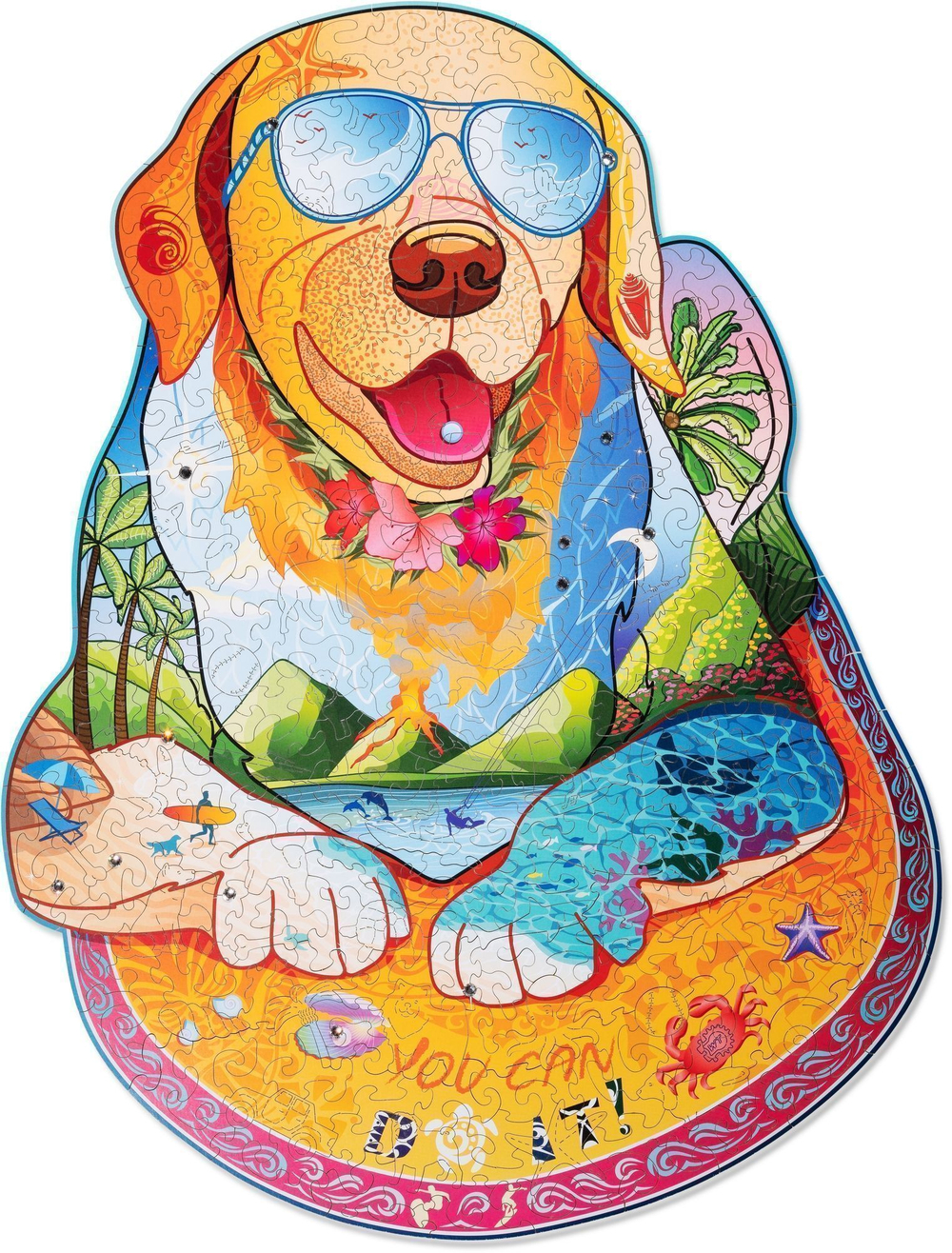 Деревянный пазл Wood Trick Лабрадор-Серфингист (46x35 см)