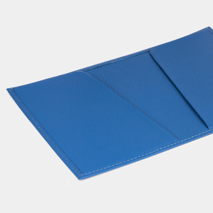 Обложка для паспорта из натуральной кожи теленка, цвета синий королевский