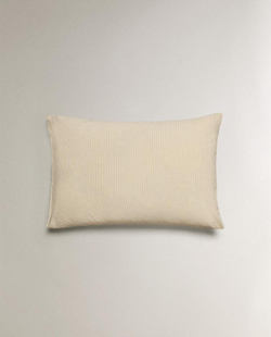 ZARA HOME ХЛОПКОВАЯ НАВОЛОЧКА В ПОЛОСКУ, БЕЖЕВЫЙ