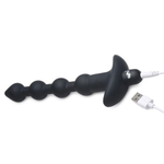 Черные анальные бусы с вибрацией и пультом ДУ 28X Remote Control Vibrating Silicone Anal Beads - 19 см. (Цвет: черный)