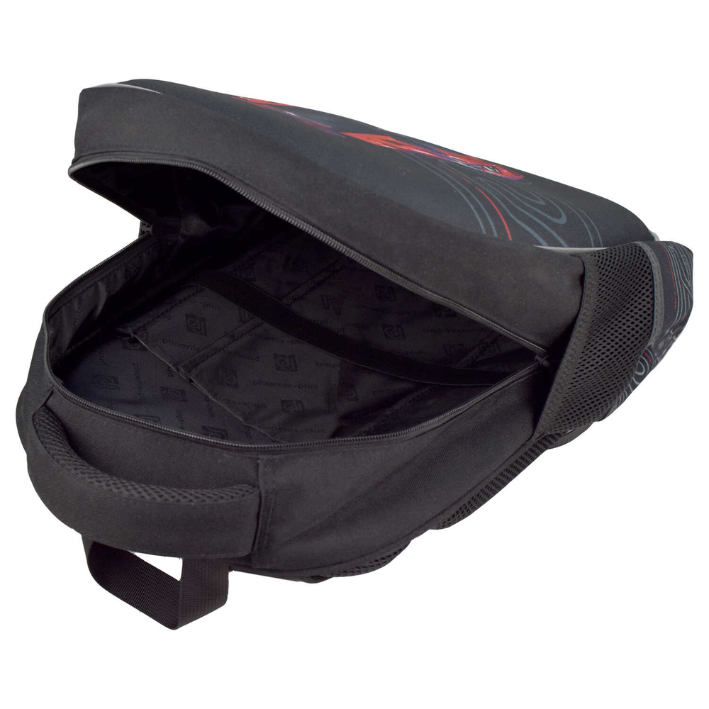 Ранец школьный, Феникс+, 27,5x37,5x14,5 см, полиэстер, ЭВА-панель, сублимационная печать, цветной светоотражающий рант, 1 отделение (-я)