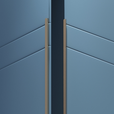 Распашной шкаф Авелин четырехсекционный в синей эмали  220*60*260