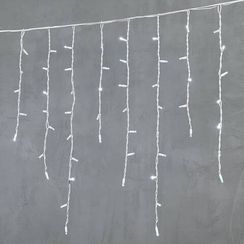 Светодиодная бахрома с колпачком 3,2*0,9 м., 168 белых LED ламп, каучуковый белый провод, LTC (LL168-8-2W)