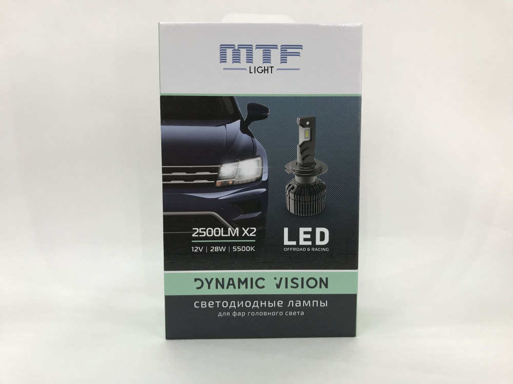 Светодиодные лампы для Volkswagen Polo V седан 2015-20 MTF Light H7 Dynamic Vision 2750lm, 5500K (к-т 2 шт. с переходниками)