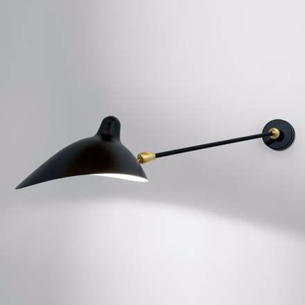 Wall design lamp AP1B2R One Arm by Serge Mouille (Black)