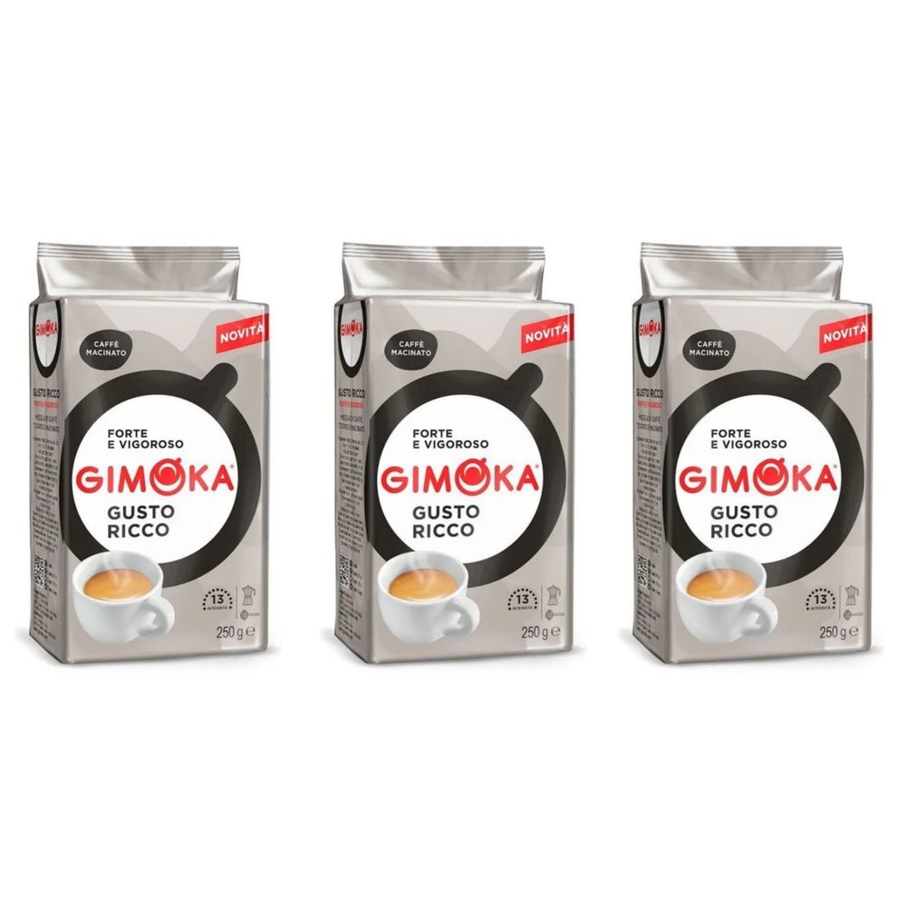 Кофе молотый Gimoka Gusto Ricco 250 г, 3 шт