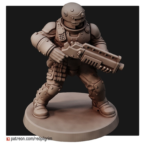 Adeptus Arbites Арбитр с дробовиком миниатюра для AOS,Waha, Настольная игра, НРИ, Варгейм, РПГ