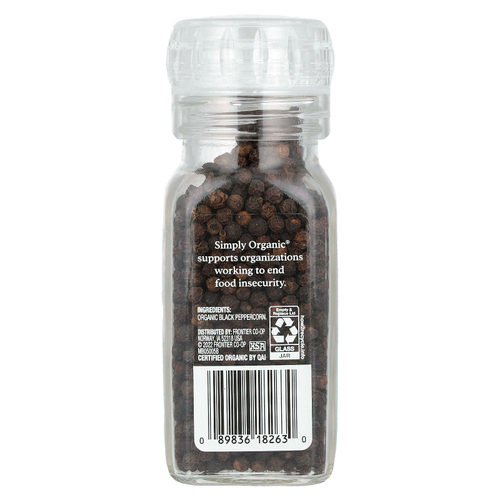 Simply Organic, Daily Grind, черный перец горошком, 75 г (2,65 унции)