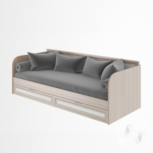 Кровать с ящиками 800*2000 М23 Остин (ясень шимо светлый/белый)